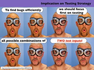 Implication on Testing Strategy

     To ﬁnd bugs efﬁciently                                      we should focus
        ...