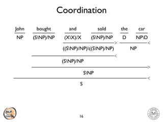 CS571: Combinatory Categorial Grammar | PDF