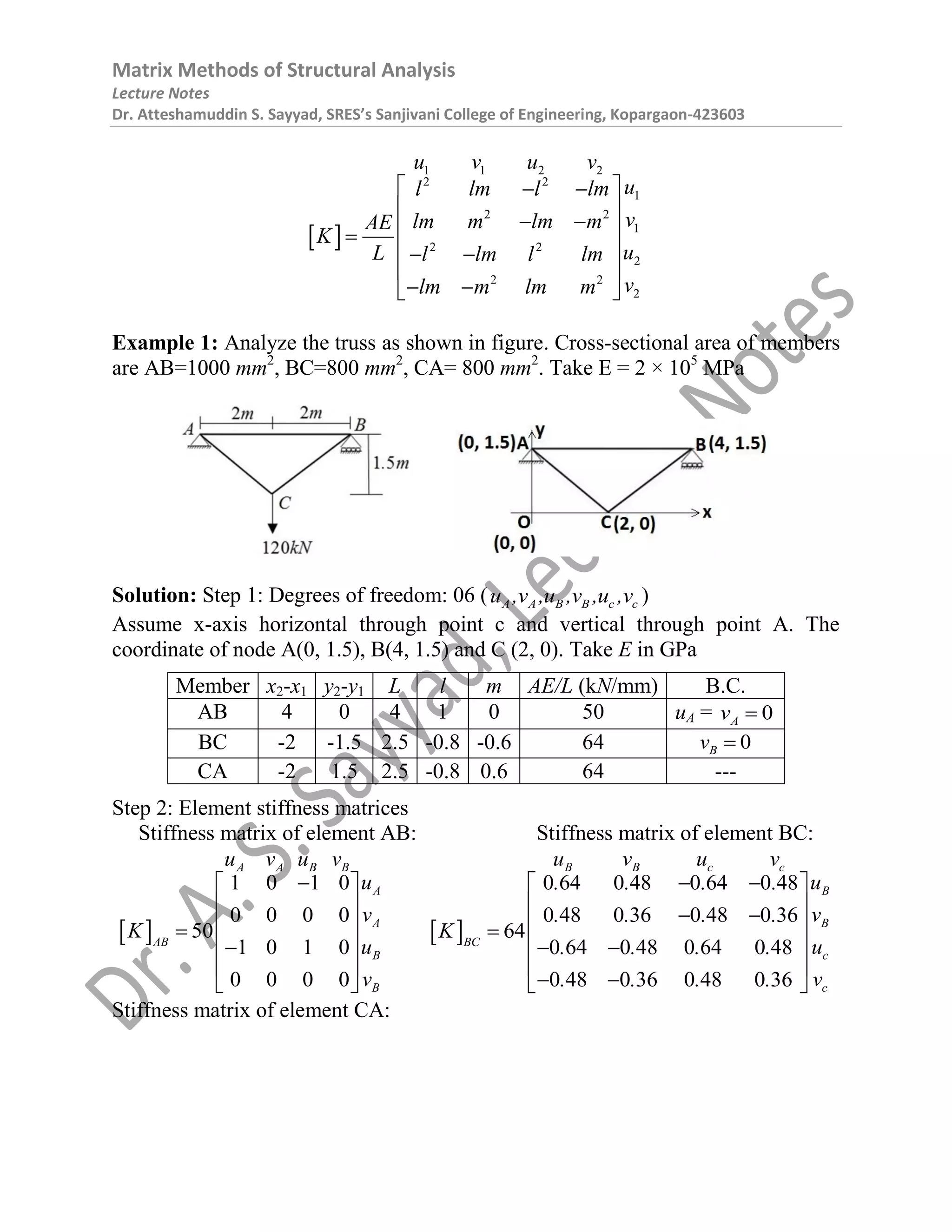 Matrix Methods of Structural Analysis | PDF