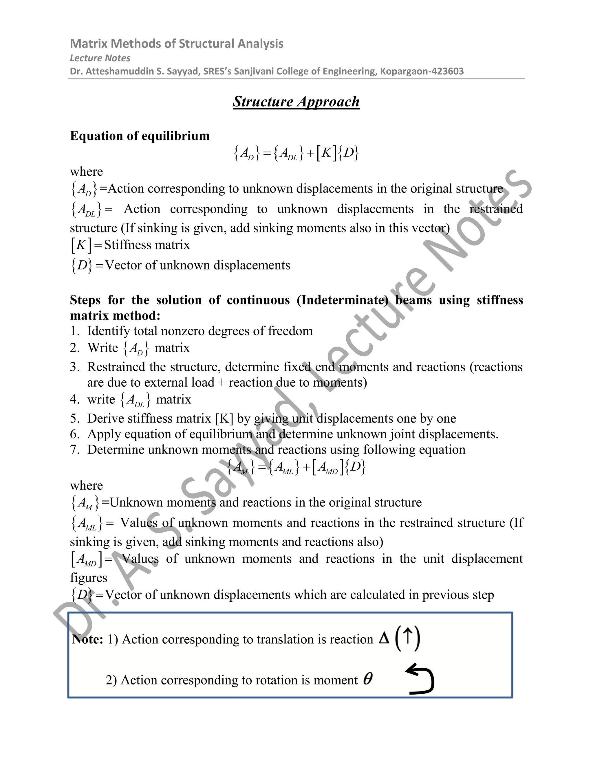 Matrix Methods of Structural Analysis | PDF
