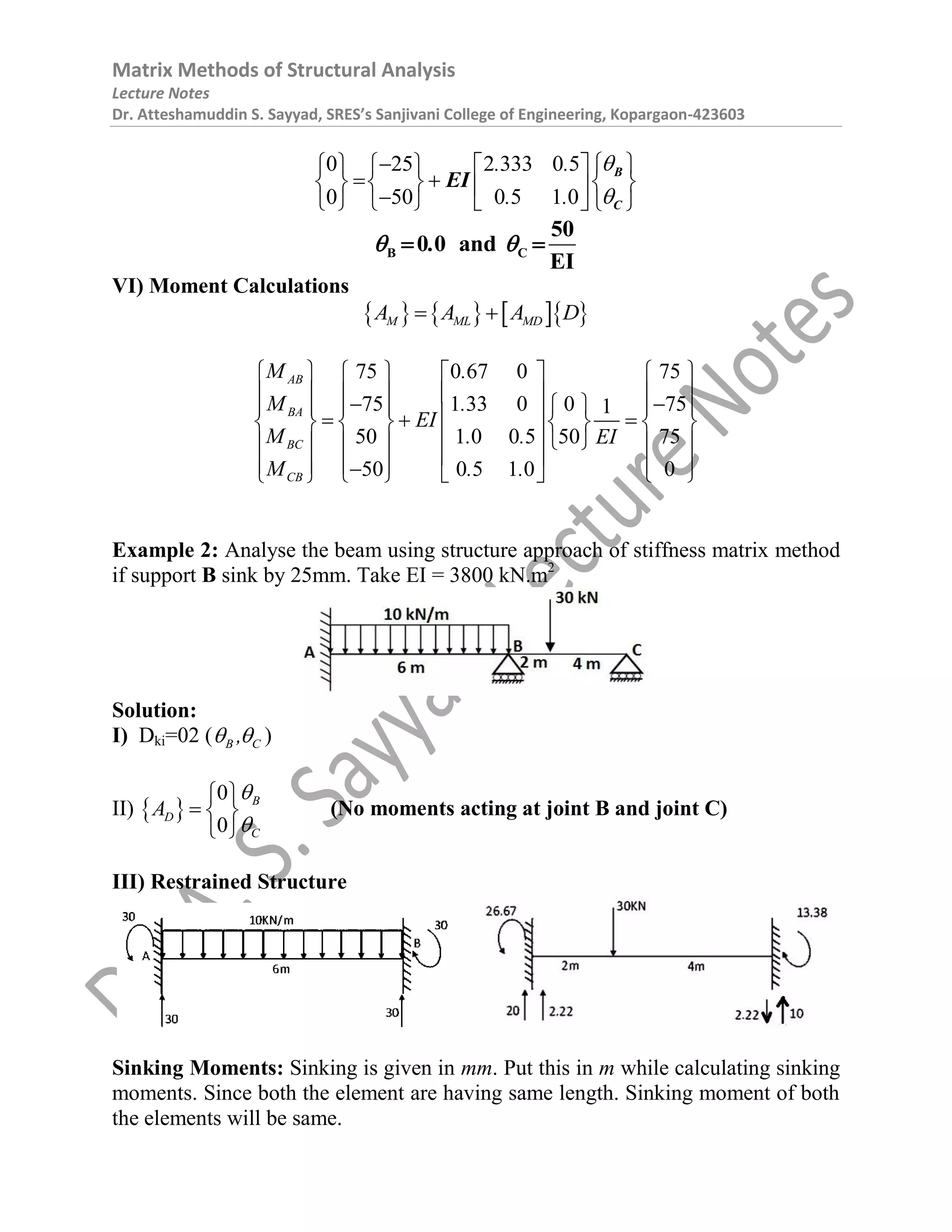 Matrix Methods of Structural Analysis | PDF