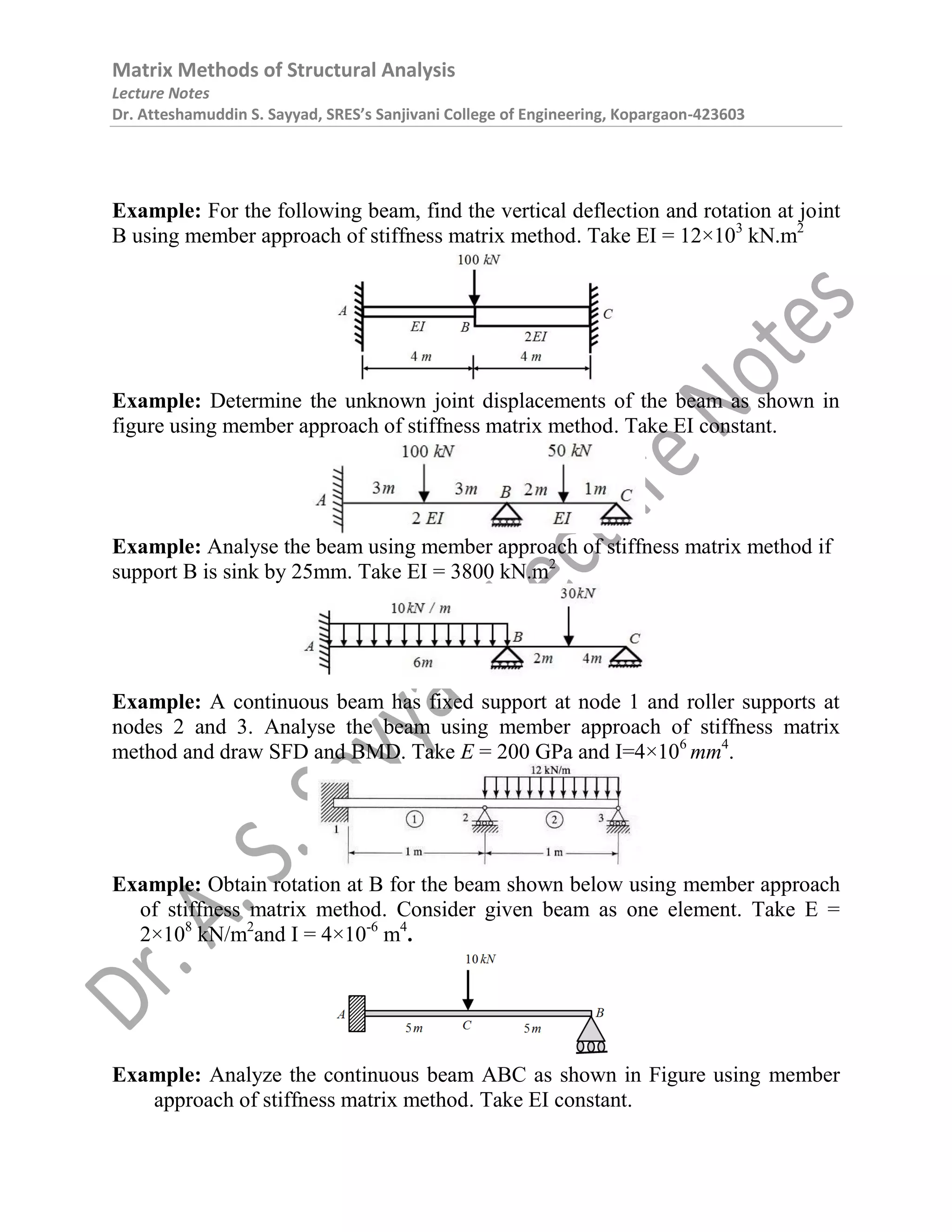 Matrix Methods of Structural Analysis | PDF