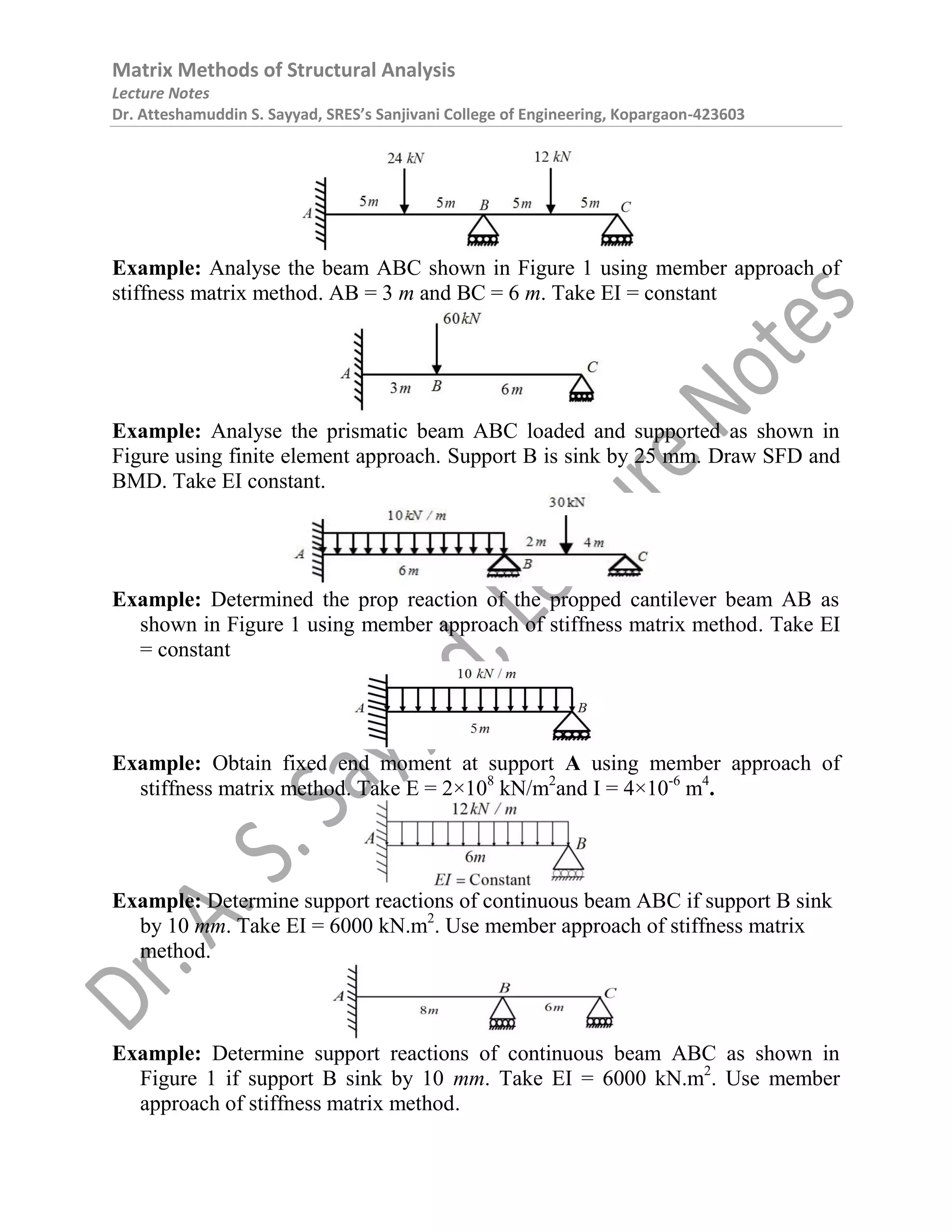 Matrix Methods of Structural Analysis | PDF