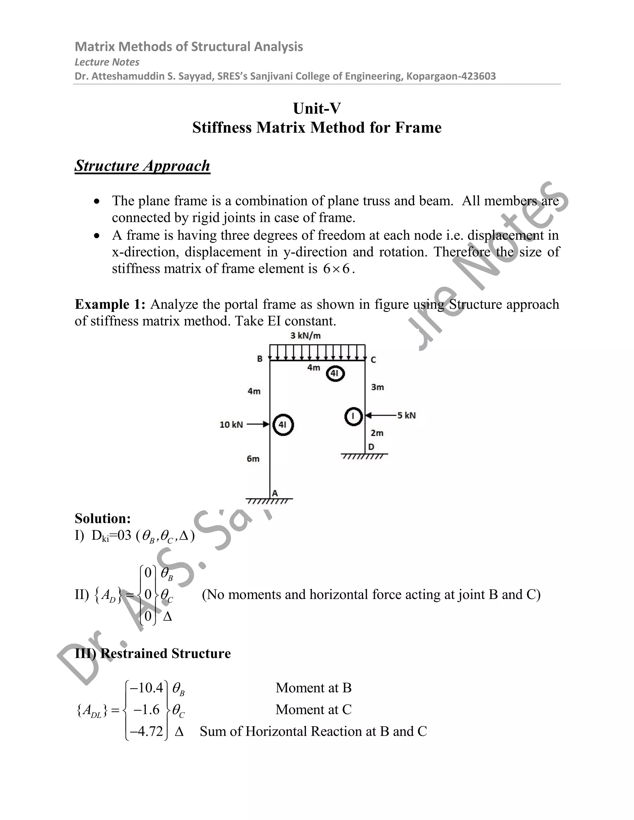 Matrix Methods of Structural Analysis | PDF
