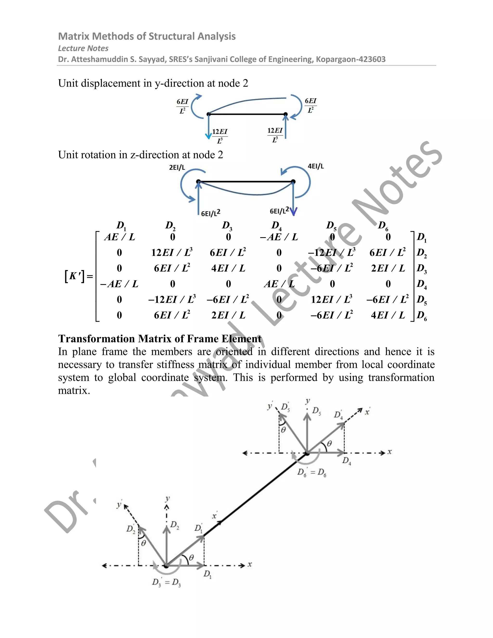 Matrix Methods of Structural Analysis | PDF