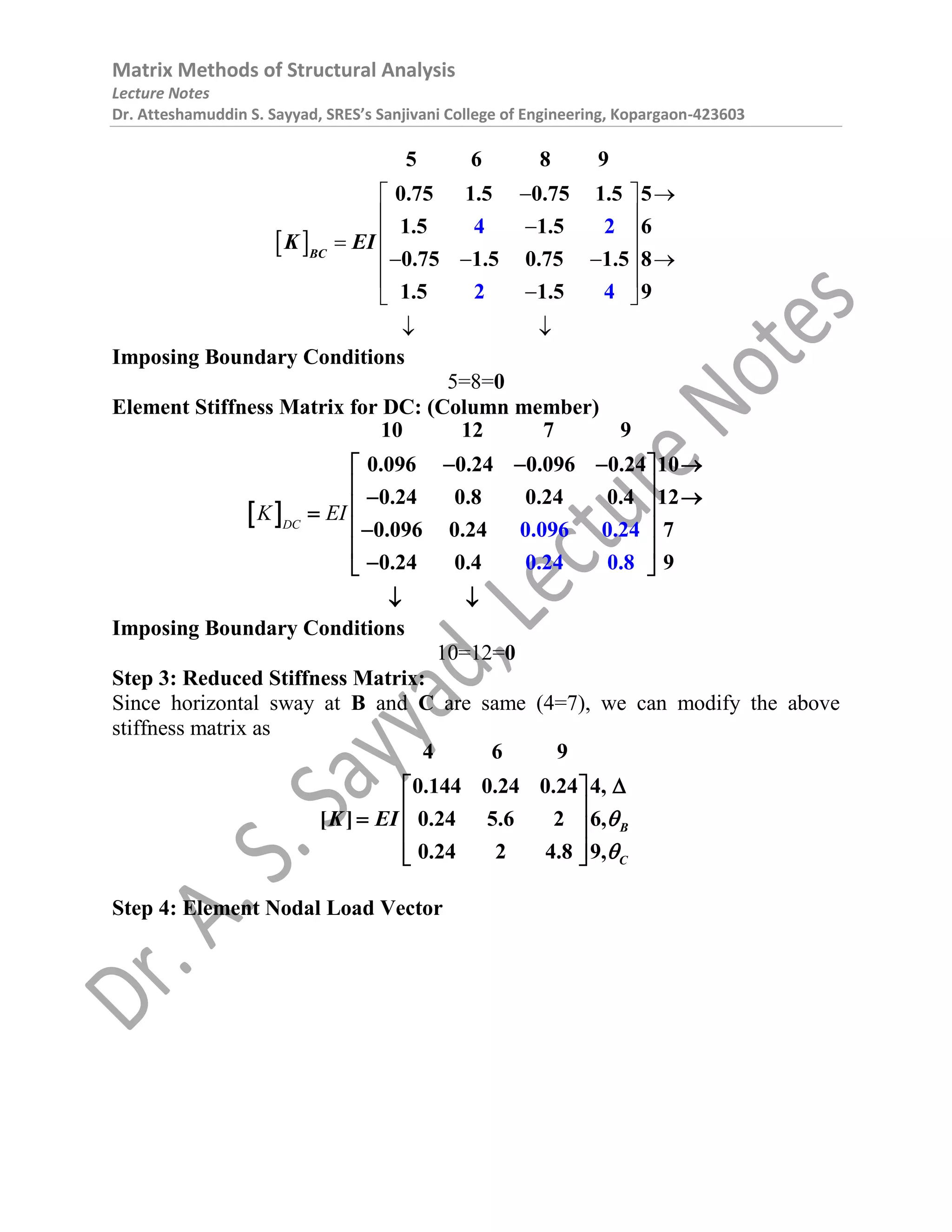 Matrix Methods of Structural Analysis | PDF