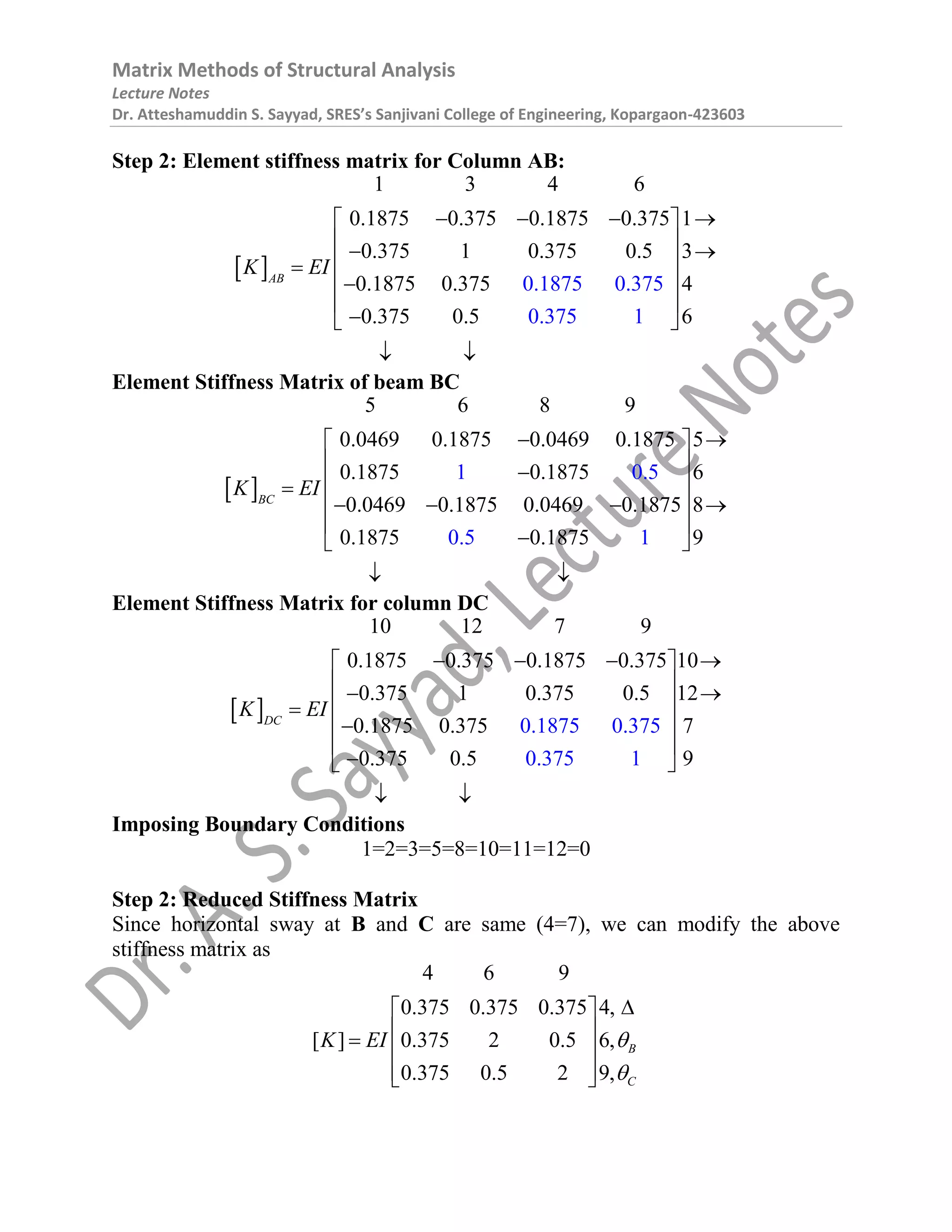 Matrix Methods of Structural Analysis | PDF