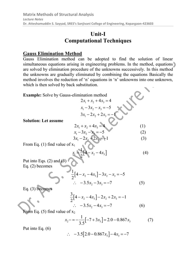 Matrix Methods of Structural Analysis | PDF