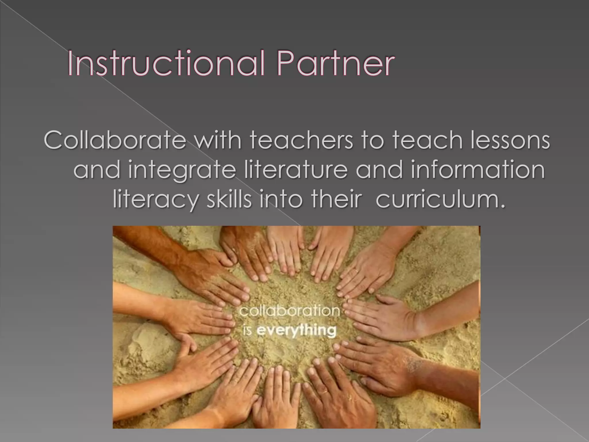 Being passionate about your work	"Empowering Learning Through Leadership." Empowering Learners: Guidelines for School Library Media Programs. Chicago, IL: American Association of School Librarians, 2009. 48. Print.