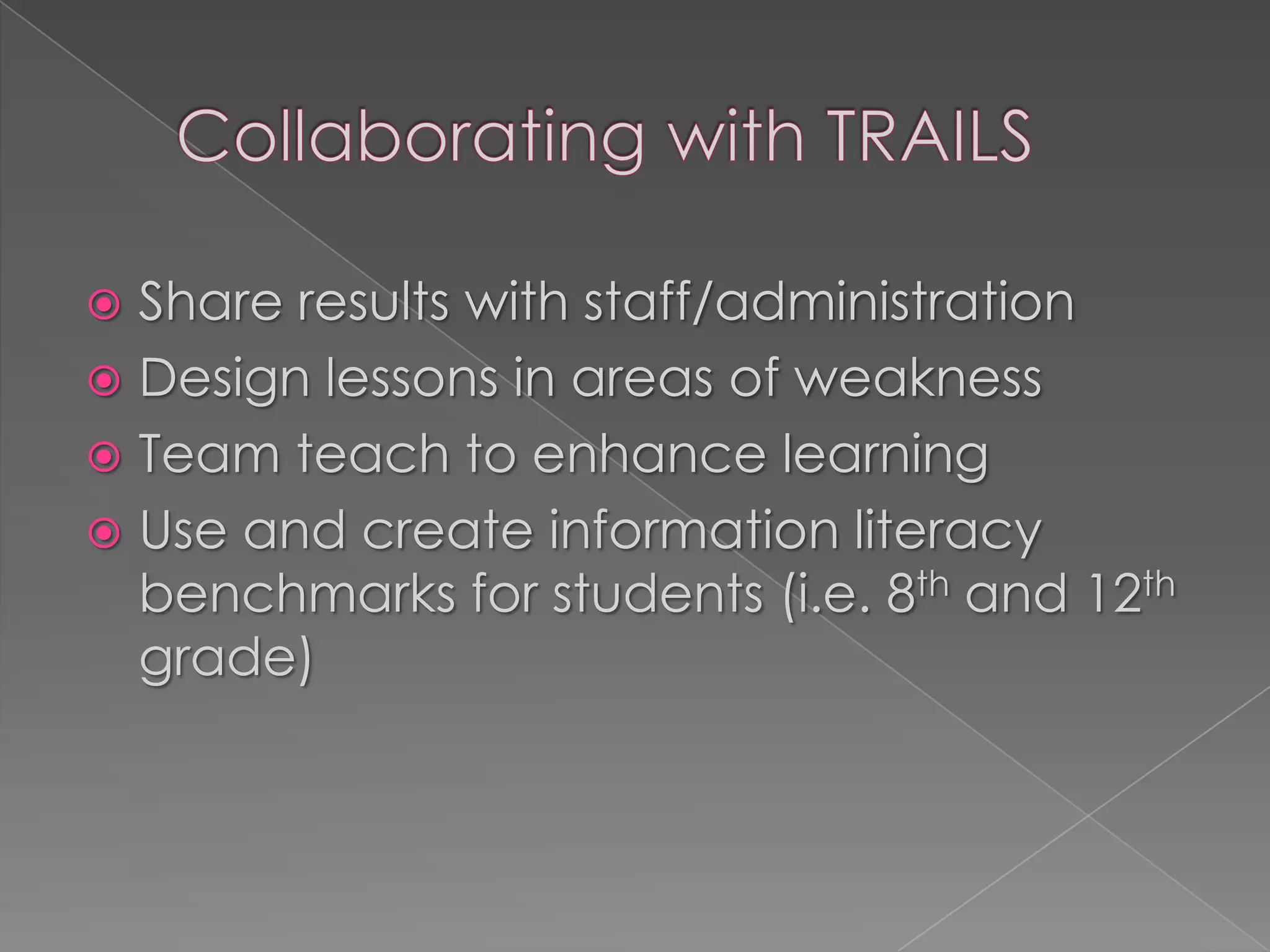 School Librarian as Instructional PartnerMelissa Balk Thousand Islands MS/HS Library 