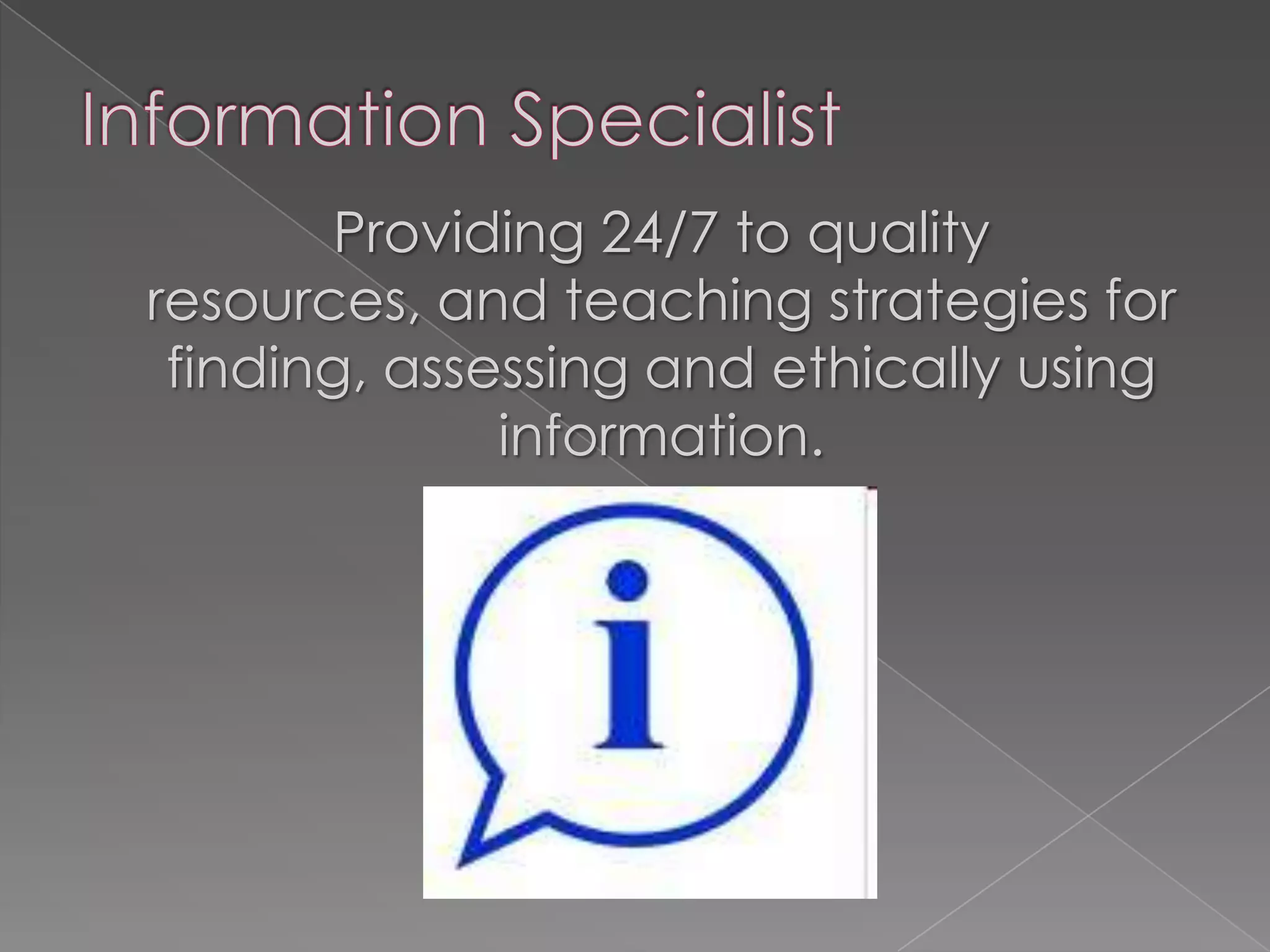 Thousand Islands Information Literacy classesMS level classes at the 6th grade level that infuses information literacy skills with curriculum.12th grade elective “Information Studies” course on literacy, research and Web 2.0