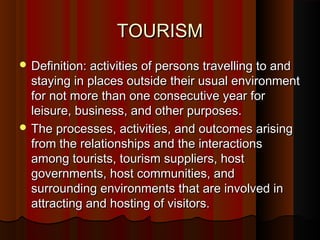 Tourism Def Combined Basic Principles of Tourism Management Trends 2015 | PPT
