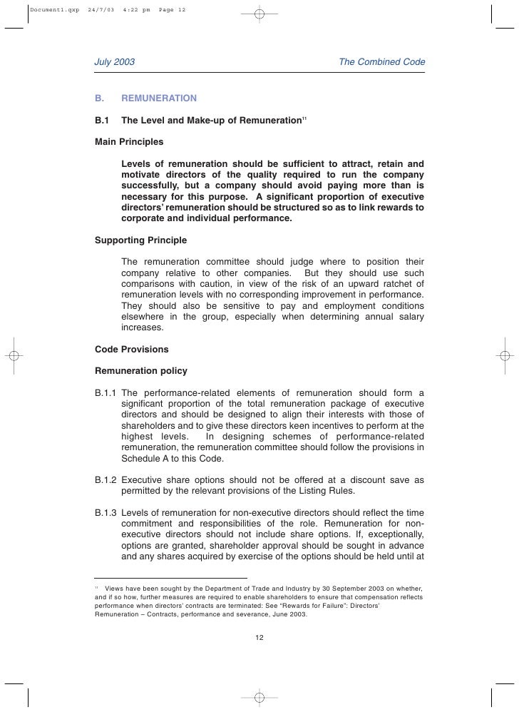 Combined Code Corporate Governance