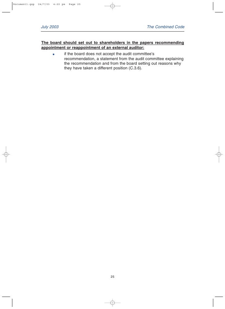 Combined Code Corporate Governance