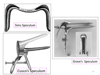 Grave’s Speculum
Sims Speculum
Cusco’s Speculum 50
 