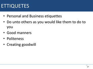 Effective PresentationsUnderstanding how to prepare for making a presentationTips for making effective presentationsEffective usage of pictures in a presentationPractical sessions on making presentationsMaking analytical presentations – Root cause analysis, fish bone diagrams, etc