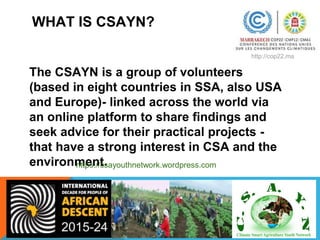 COP 22 Side Event: Youth Engagement in Climate-Smart Agriculture in Africa presentations