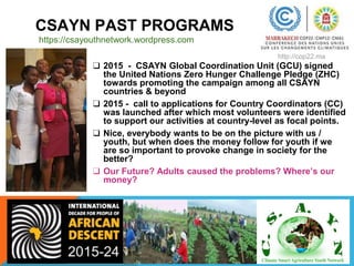 COP 22 Side Event: Youth Engagement in Climate-Smart Agriculture in Africa presentations