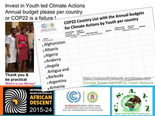 COP 22 Side Event: Youth Engagement in Climate-Smart Agriculture in Africa presentations