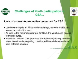 COP 22 Side Event: Youth Engagement in Climate-Smart Agriculture in Africa presentations