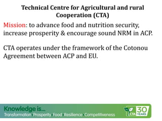 COP 22 Side Event: Youth Engagement in Climate-Smart Agriculture in Africa presentations