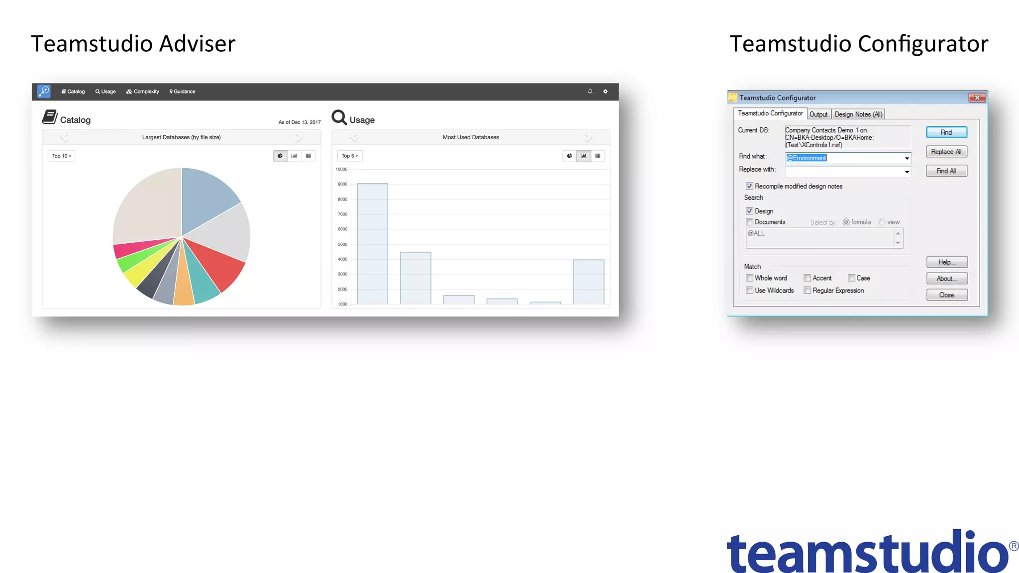 Teamstudio	Adviser	 Teamstudio	Conﬁgurator	
 