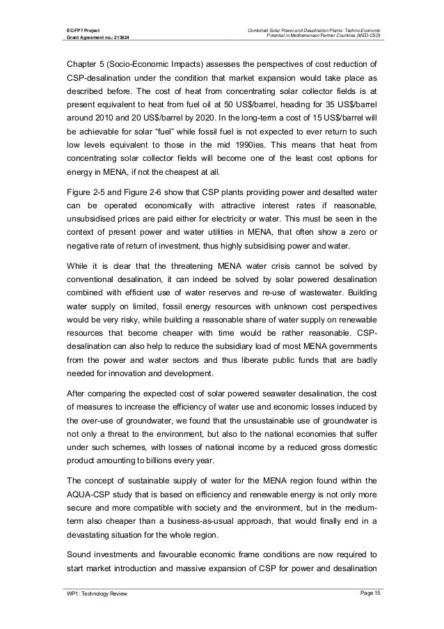 Combined Solar Power And Desalination Plants Health Care Essay Topics also Classification Essay Thesis Fifth Business Essays