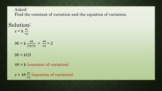 Combined variation | PPTX