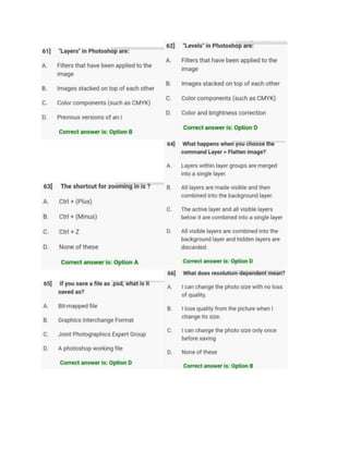 Question. Answer Using Photoshop Photoshop Question & Answer - Disha Institute | PDF
