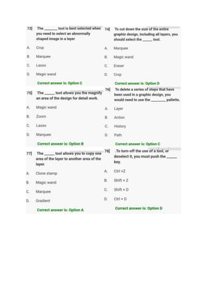 Question. Answer Using Photoshop Photoshop Question & Answer - Disha Institute | PDF