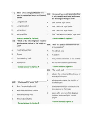 Question. Answer Using Photoshop Photoshop Question & Answer - Disha Institute | PDF