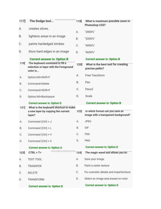 Question. Answer Using Photoshop Photoshop Question & Answer - Disha Institute | PDF