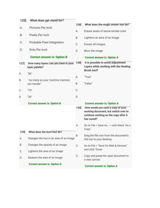 Question. Answer Using Photoshop Photoshop Question & Answer - Disha Institute | PDF