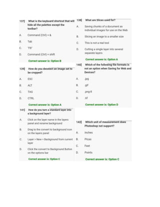 Question. Answer Using Photoshop Photoshop Question & Answer - Disha Institute | PDF