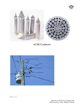 13 | P a g e
Department Of Electrical Engineering
AKS University, Satna, Madhya Pradesh
ACSR Conductor
 