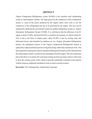 Seminar Report on Automobile Air-Conditioning based on VAC using ...