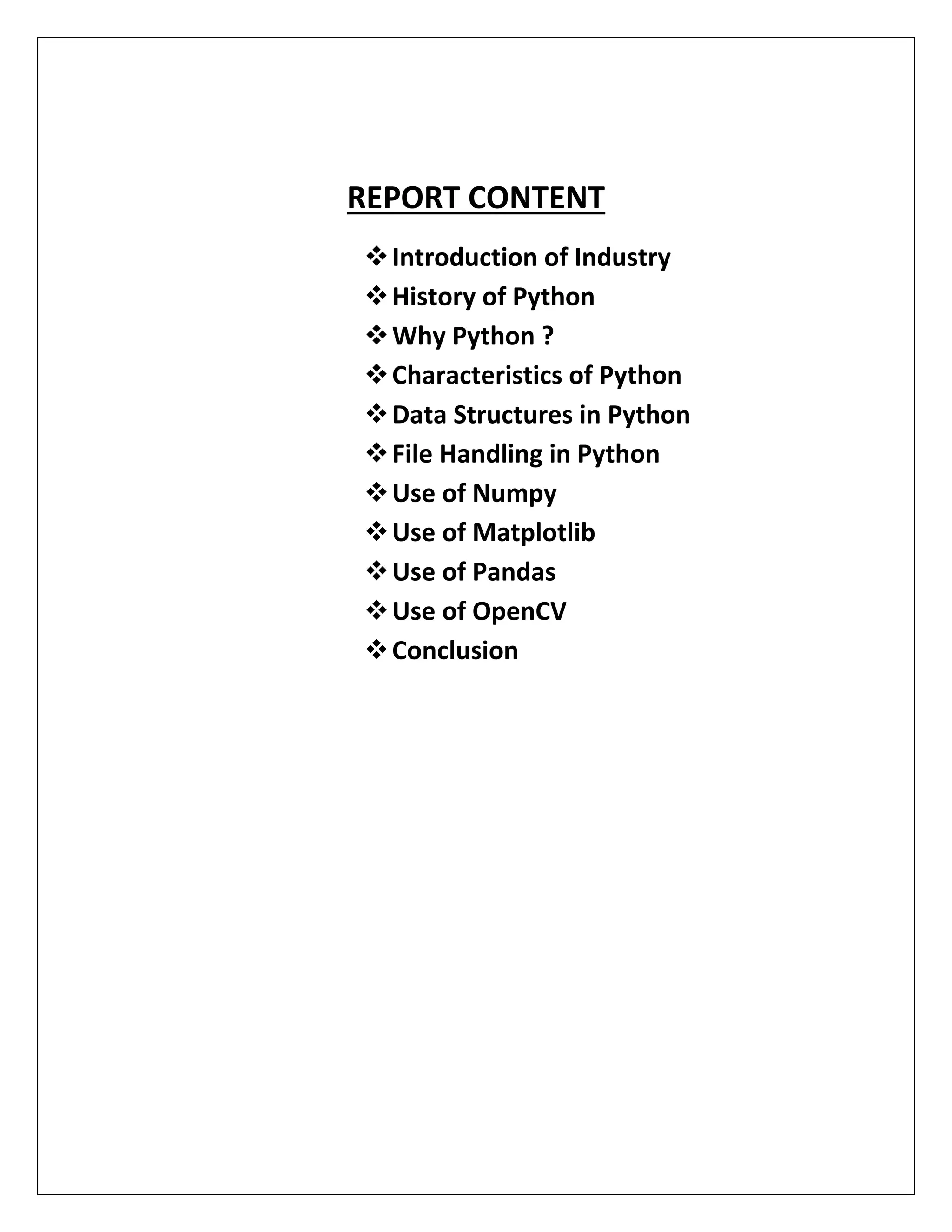 summer training report on python | PDF