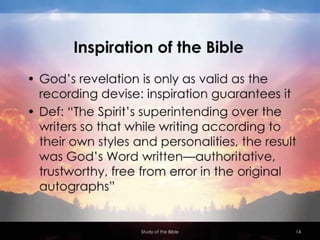 Systematic Theology: Bibliology