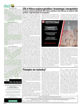 2
strona
„Górnik”- Dwutygodnik Zwiazku Zawodowego Górników w Polsce
Redaktor naczelny: Jarosław Bolek. Rada Programowa: Ma...