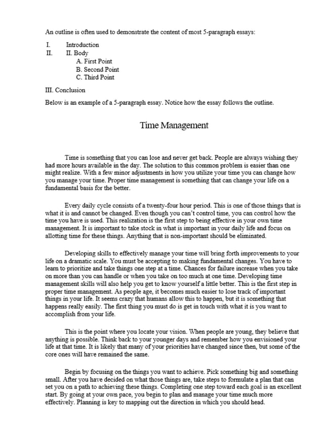 five paragraph essay format pdf