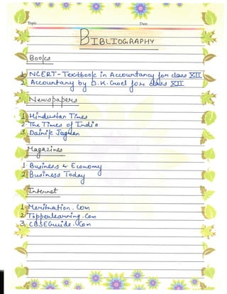 Accountancy Project Class 12th CBSE