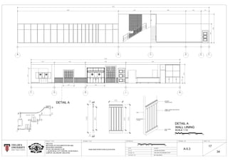 WOODEN
WAINSCOTTING
TIMBER TONGUE-AND-GROOVE
PANELLING
WALL LINING
BASE
BLIND-NAILED
TO WALL
WALL
HASH BAR STRETCHED ELEVATION
3-3-2017
1:50 AND AS SHOWN
DR. SUCHARITA
ARC1215
METHODS OF DOCUMENTATION AND
MEASURED DRAWING
ROYAL SELANGOR CLUB
1, JALAN RAJA, CITY CENTRE, 52100 KUALA
LUMPUR, SELANGOR, MALAYSIA TAN CHIN YIN & DEENIE H'YATT
A-5.3
17
341884
RO
Y
AL SELANGOR
LUB
C
KUALA LUMPUR
SCALE 1:10
DETAIL A
WALL LINING
0 5M2.521.510.5
0 0.50.25 0.75 1M
DETAIL A
 