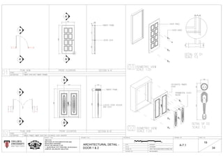 A
A'
A
A'
B'
B
B
B'
1884
RO
Y
AL SELANGOR
LUB
C
KUALA LUMPUR
0 10.5 1.5 2M
ARCHITECTURAL DETAIL -
DOOR 1 & 2
03-03-2017
AS SHOWN
DR. SUCHARITA
ARC1215
METHODS OF DOCUMENTATION AND
MEASURED DRAWING
ROYAL SELANGOR CLUB
1, JALAN RAJA, CITY CENT5RE, 52100 KUALA
LUMPUR, SELANGOR, MALAYSIA JACKY TING & ADAM HARIZ & THOMAS TING
A-7.1
19
34
 