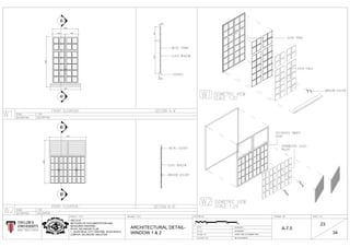 A
A'
B
B'
0 10.5 1.5 2M
ARCHITECTURAL DETAIL-
WINDOW 1 & 2
03-03-2017
AS SHOWN
DR. SUCHARITA
ARC1215
METHODS OF DOCUMENTATION AND
MEASURED DRAWING
ROYAL SELANGOR CLUB
1, JALAN RAJA, CITY CENT5RE, 52100 KUALA
LUMPUR, SELANGOR, MALAYSIA JACKY TING & THOMAS TING
A-7.5
23
341884
RO
Y
AL SELANGOR
LUB
C
KUALA LUMPUR
 
