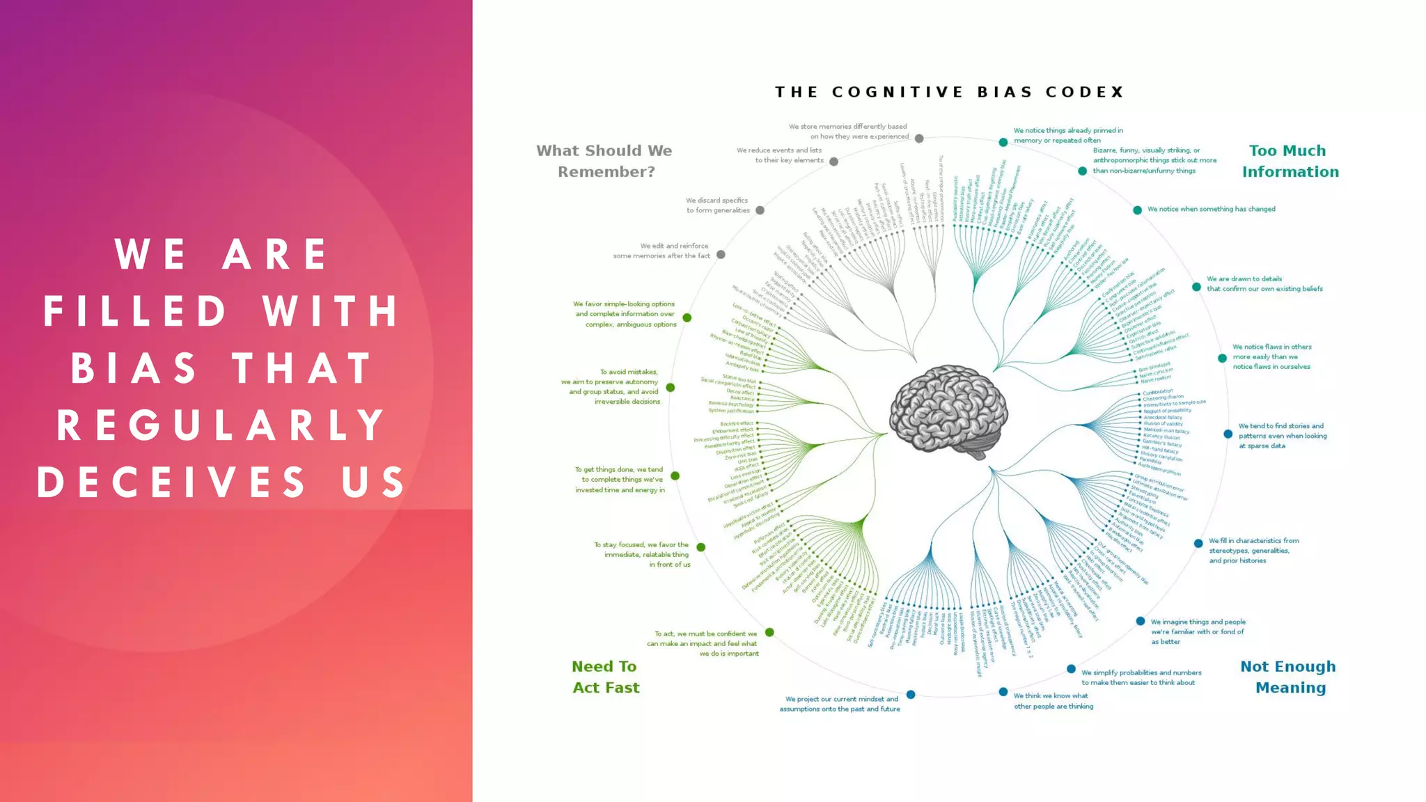 W E A R E
F I L L E D W I T H
B I A S T H A T
R E G U L A R L Y
D E C E I V E S U S
 