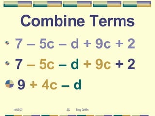 Combining Like Terms