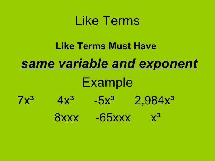Combining like terms