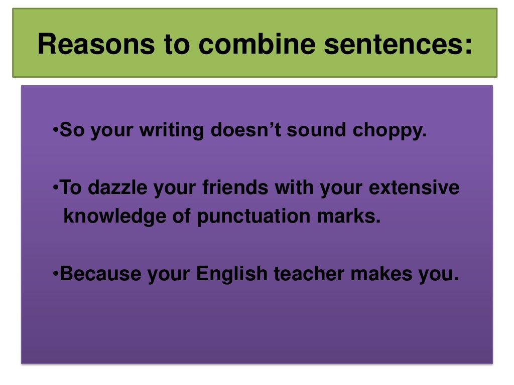 Combining Sentences With Commas Worksheet