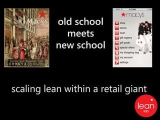 old school
meets
new school
scaling lean within a retail giant
 