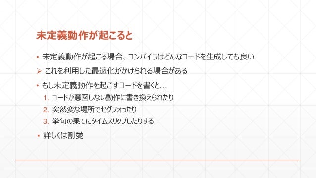 コードに潜むc の未定義動作達